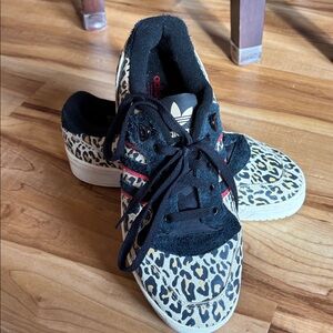 Adidas Rivalry Low Leopard Print Sneakers